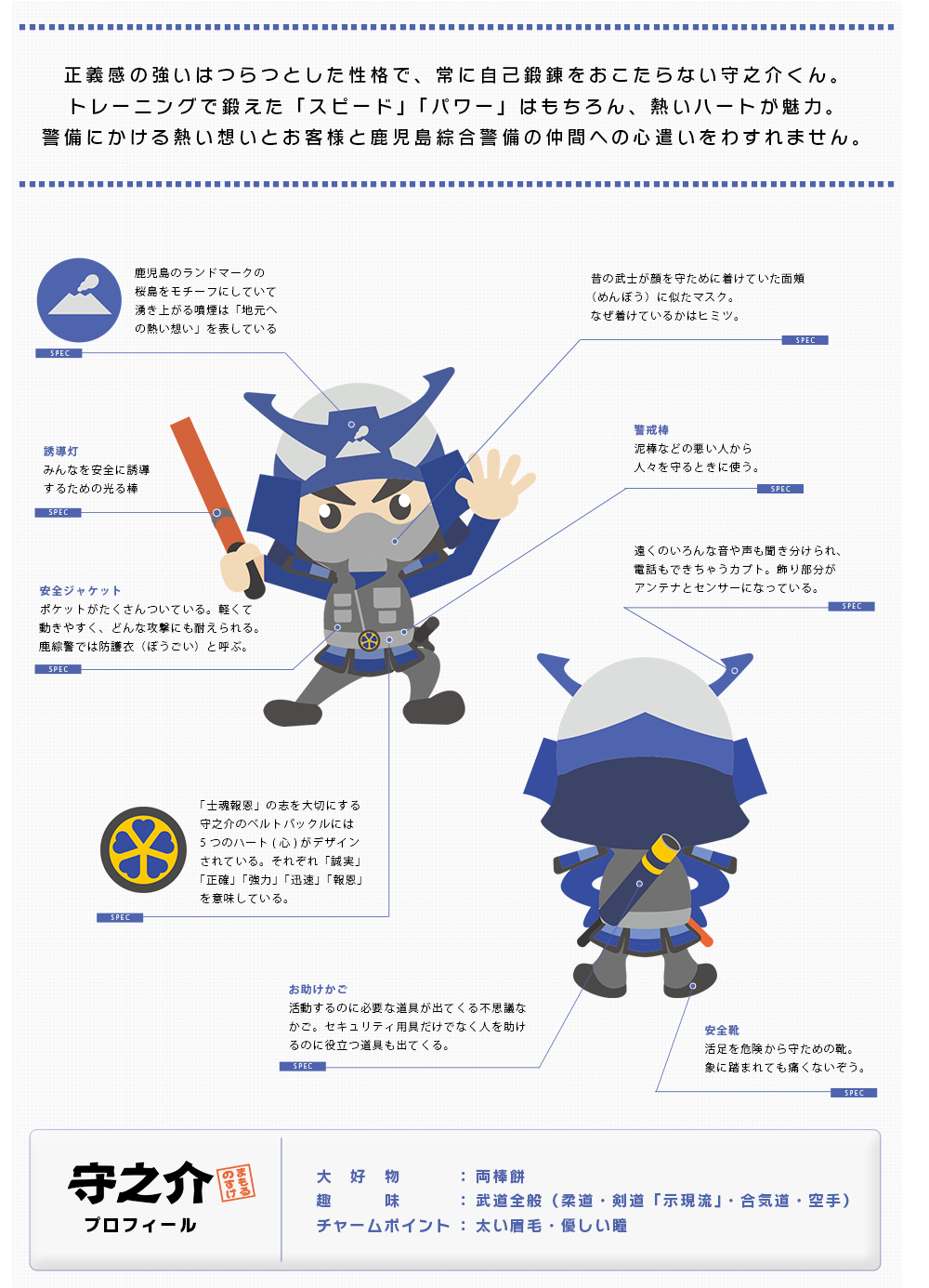 鹿児島綜合警備の新キャラクター守之介くん